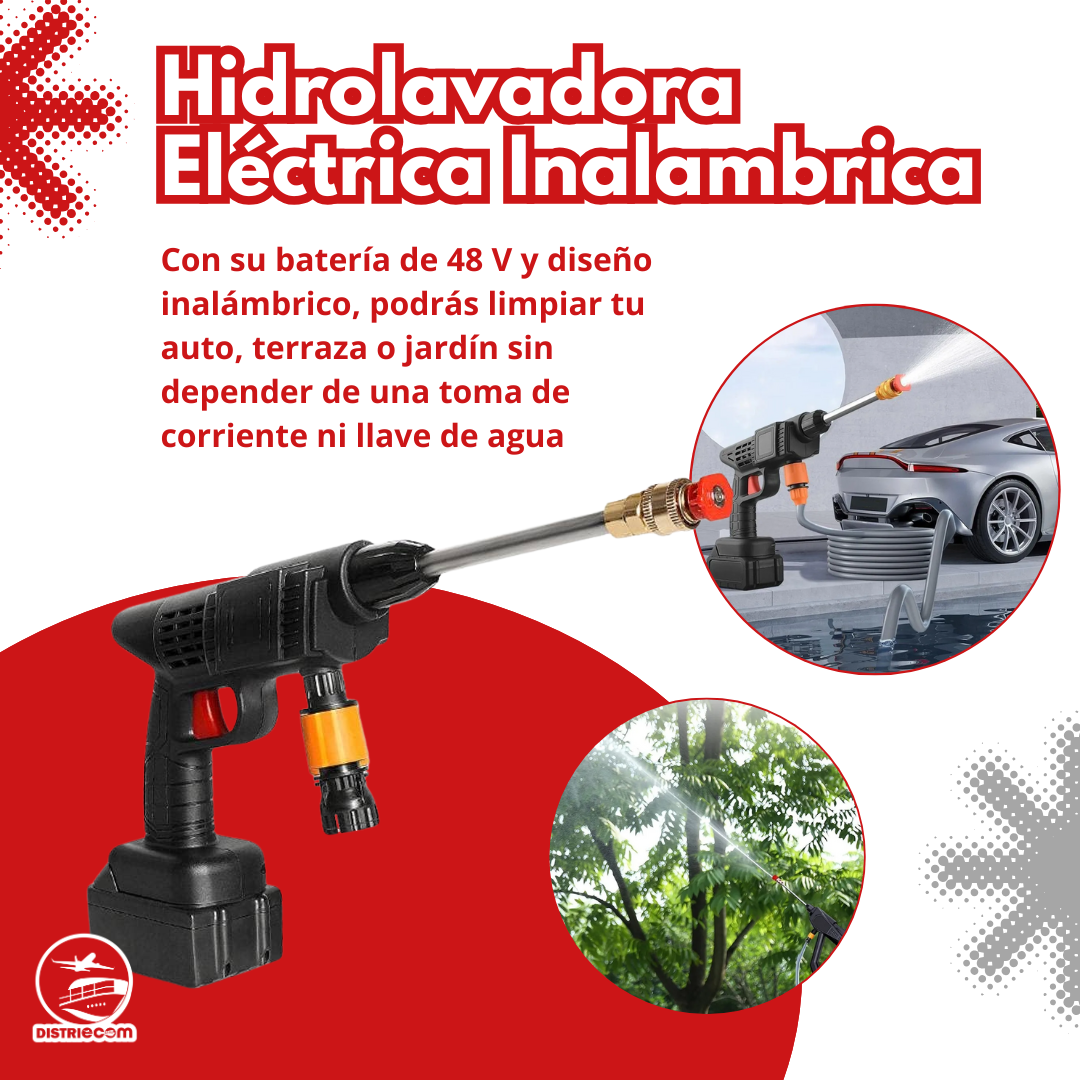 Hidrolavadora eléctrica inalámbrica para lavar auto y moto sin manguera
