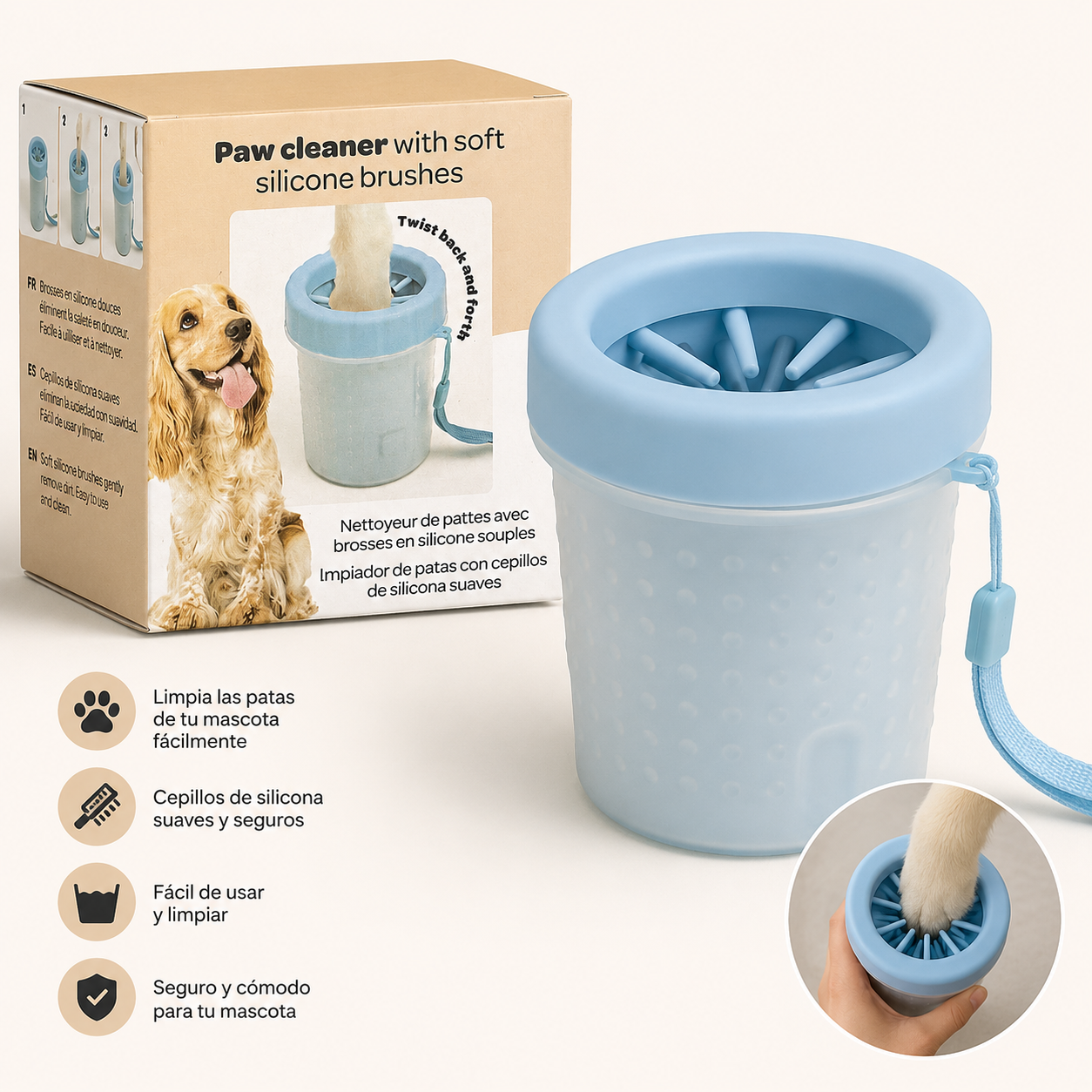 LIMPIADOR DE PATAS PARA PERROS
