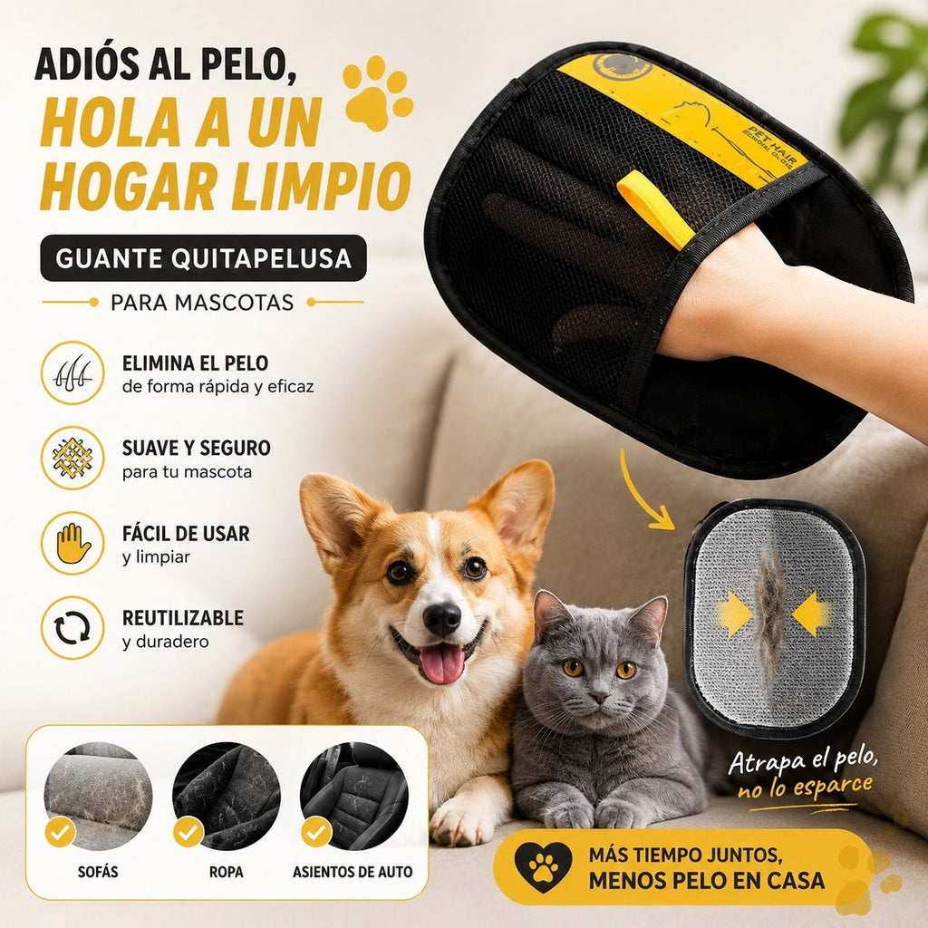 CEPILLO + GUANTE PARA PELOS